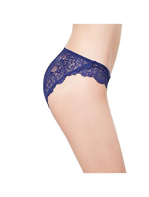 Womes Lace Underwear Panties Sexy Soft SeamlessTrim Briefs Hipster Panties for Ladies