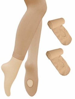 Dancina Dance Ballet Tights for Girls & Women - Ultra-Soft Convertible Transition Tights