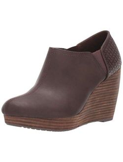Shoes Brown Synthetic Harlow High Heel Wedges Boot