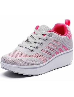 Women's Platform Wedge Tennis Walking Shoes Breathable Lightweight Casual Comfort Fashion Sneaker (Size:US5-US12)