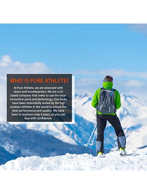 Pure Athlete Value Ski Socks for Men, Women Snowboarding, Winter, Cold Weather