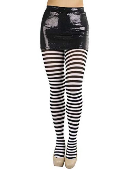ToBeInStyle Women's Nylon Horizontal Striped Tights