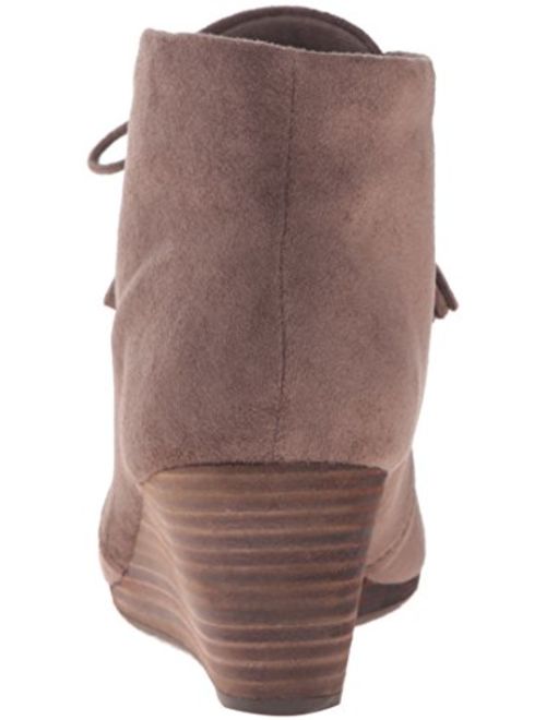 Dr. Scholl's Shoes Brown Suede Dakota Lace Up Wedges Boot