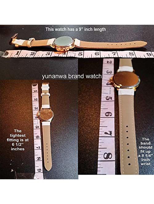 Yunanwa 10 Pack Wholesale Women Watches Leather Rhinestone Inlaid Quartz Jelly Dress Wristwatch (10pcs-Leather Brand)