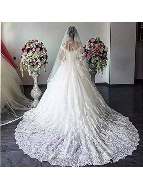 Fanciest Women's Lace Wedding Dresses for Bride 2020 Ball Gowns White