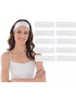 Styla Hair 10 Pack Yoga Headbands - Elastic Cotton Multi-Function Sports Head Bands Stretchy Wraps