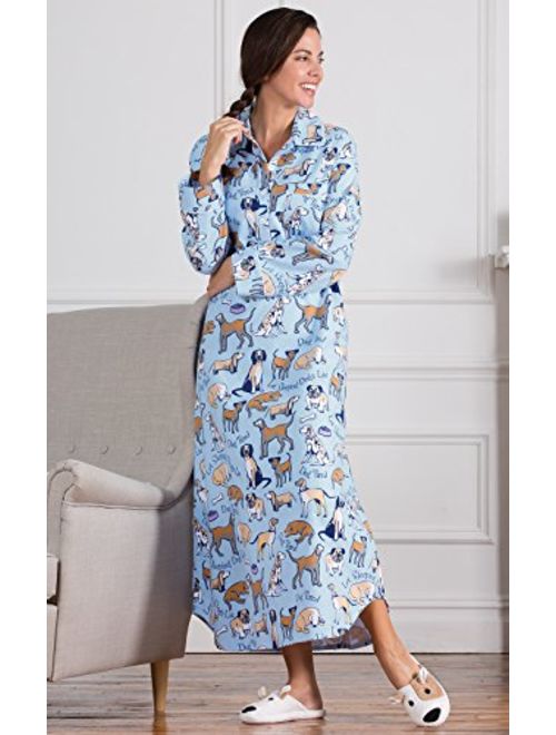 PajamaGram Women's Cotton Flannel Nightgown - Long Flannel Nightgowns for Women
