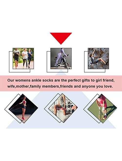 LITERRA Womens Ankle Socks Low Cut Athletic Sports Running Cushioned Tab Socks 6 Pack