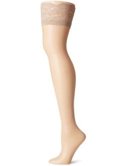 Berkshire Women's Shimmers Ultra Sheer Lace Top Thigh Highs - Sandalfoot