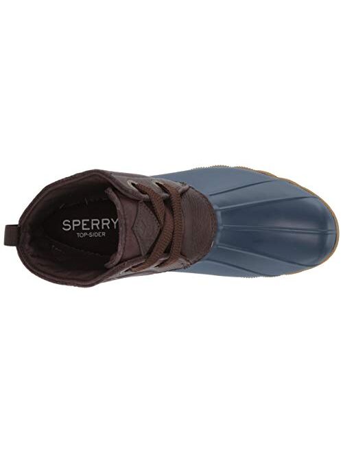 Sperry Top-Sider Women's Saltwater 2-Eye Leather Brown/Navy Rain Boot