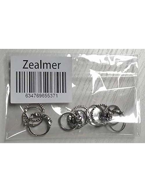 Zealmer Gudukt Knuckle Ring Set Vintage Silver Crown Unicorn Elephant Yoga Wave Religious Joint Knuckle Rings
