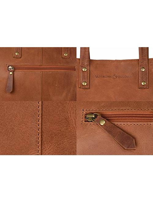 Antonio Valeria Ava Leather Leather Tote/Top Handle Shoulder Bag for Women