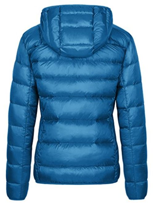 Wantdo Women's Packable Down Jacket Puffer Lightweight Hooded Short Winter Coat