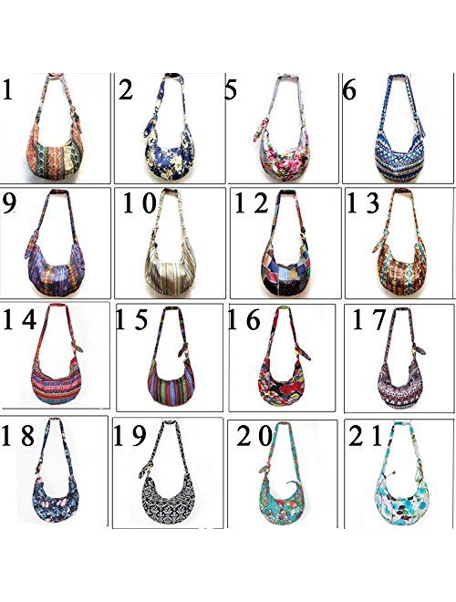 KARRESLY Women's Sling Crossbody Bag Thai Top Handmade Shoulder Bag with Adjustable Strap