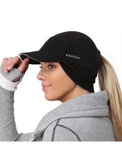 TrailHeads Fleece Ponytail Cap with Drop Down Ear Warmer | The Trailblazer Adventure Hat for Women