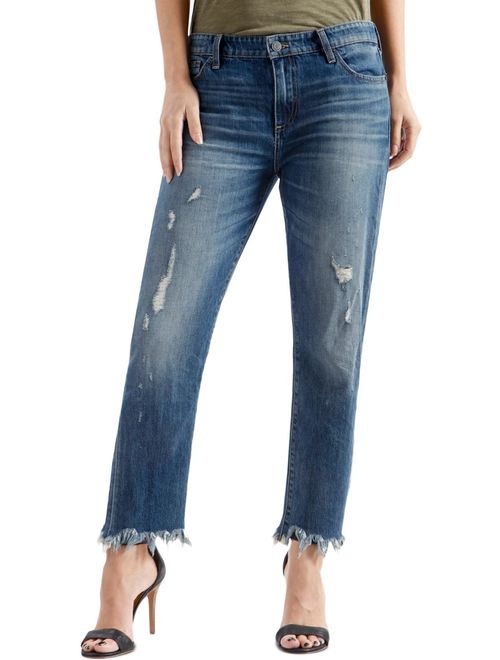 Lucky Brand Womens Sienna Cut-Off Deconstructed Boyfriend Jeans Blue 2