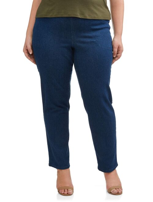 Just My Size Women's Plus-Size Pull-on Stretch Woven Pants, Also in Petite