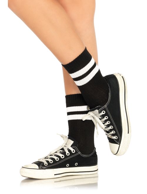 Women's Athletic Striped Anklet Socks, One Size