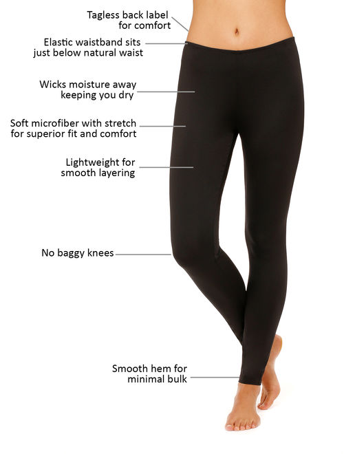 ClimateRight by Cuddl Duds Women's and Women's Plus Stretch Microfiber Warm Underwear Legging