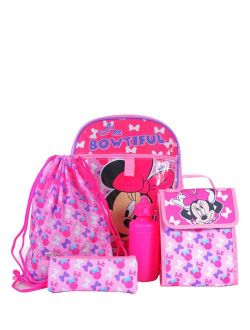 GIRLS' MINNIE MOUSE 5-PIECE BACKPACK SET