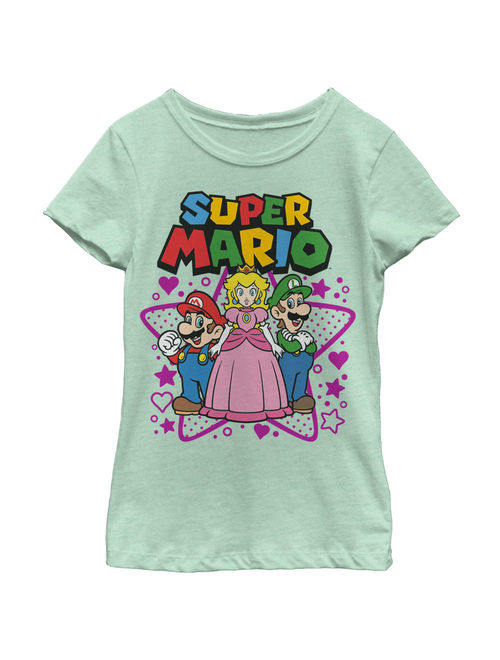 Nintendo Girls' Super Mario Character Trio T-Shirt