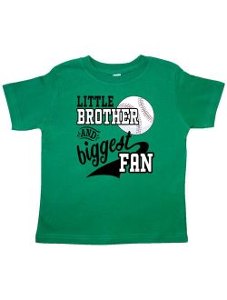 Little Brother and Biggest Fan- baseball family fan Toddler T-Shirt
