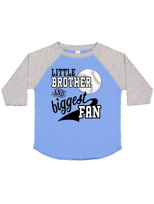 Little Brother and Biggest Fan- baseball family fan Toddler T-Shirt
