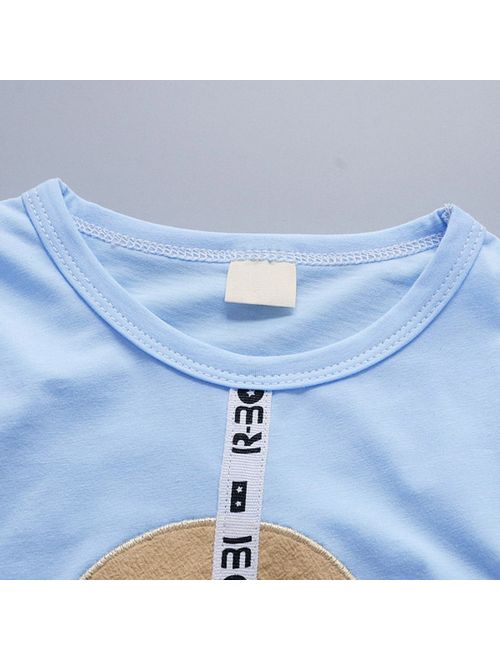 Toddler Baby Boy Summer Cartoon Short Sleeve T-Shirt Shorts Clothes 2Pcs/Set