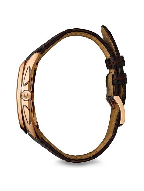 Bulova Men's Curv Stainless Steel/Rose Gold Watch 97A124