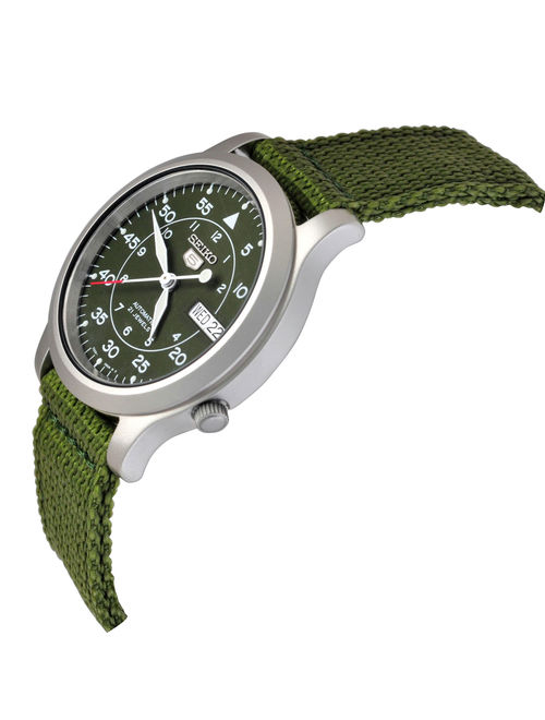 Seiko Men's 5 Automatic SNK805K2 Green Cloth Automatic Fashion Watch