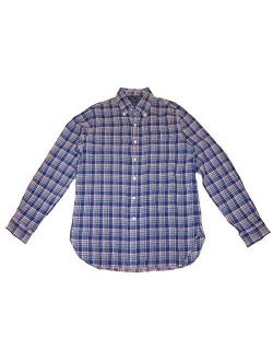ralph lauren polo mens sea soft linen plaid full button shirt multi (medium)
