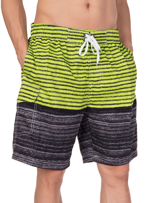 Mens Casual Beach Shorts Faded Glory Swim Trunks Quick Dry Bathing Suits Swim Short