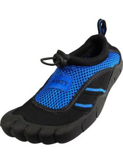 Norty - Young Mens Water Shoe - Mens beach water shoe for sand, water parks and river beds. 5 toe Aqua Wave Style. Young Mens style fits boys and teens ages 11-16 - Runs 