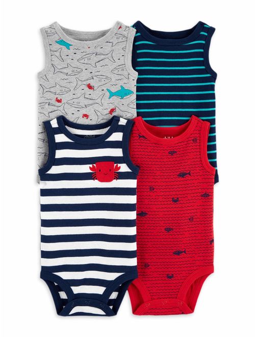 Child of Mine by Carter's Baby Boy Sleeveless Bodysuits, 4-Pack