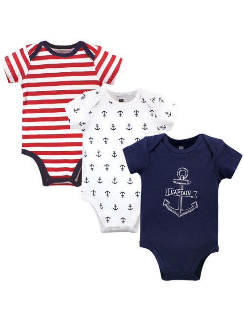 Hudson Baby Boy Cotton Bodysuits 3-Pack