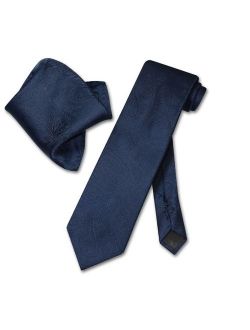 NAVY BLUE PAISLEY NeckTie & Handkerchief Matching Neck Tie Set