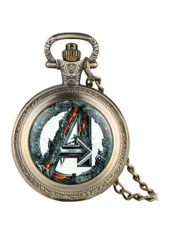 The Avengers Pocket Watch Anti-Tarnish Bronze Color Small Necklace Watch, PW-10