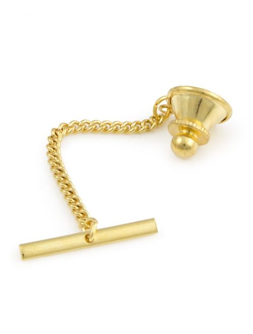 Tie Tack Clutch With Chain 10x11mm Gold Plated (1-Pc)