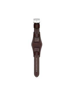 Men's 22mm Dark Brown Leather Watch Strap