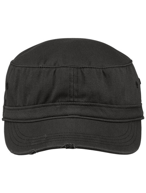 Mafoose Men's Distressed Military Style Hat Black