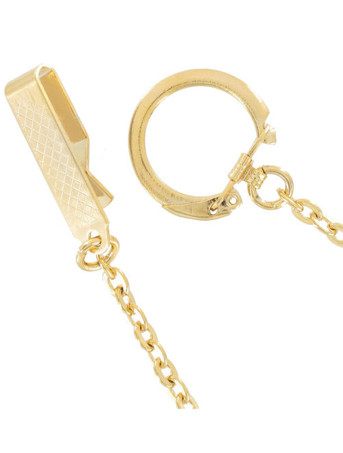 Key Chain Men's Yellow Gold Tone Belt Hook Key Ring 20" Extra Long