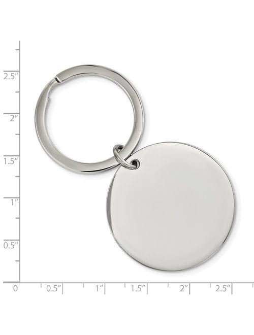 Stainless Steel Brushed and Polished 1.85mm Reversible Circle Key Chain