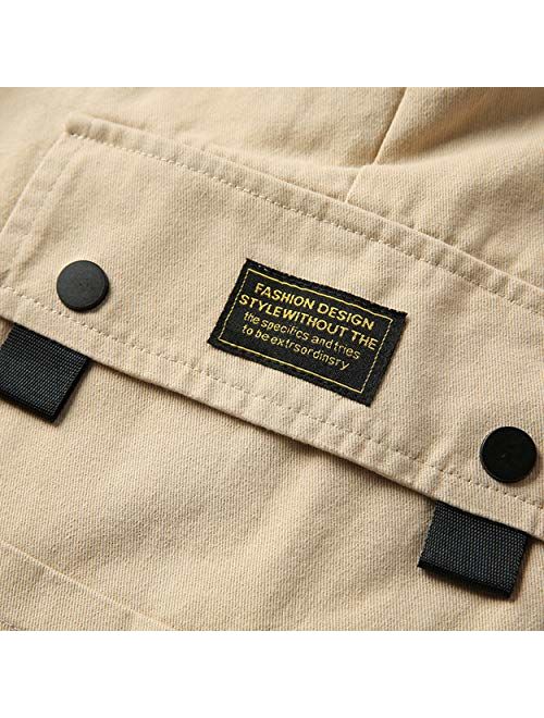 K&S Mens Shorts Casual Cotton Workout Elastic Waist Short Drawstring Pants Cargo Shorts