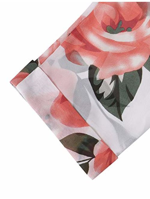 Ckuvysq Women's Summer Tops Loose Chiffon Cardigan Half Sleeve Beach Swim Cover up