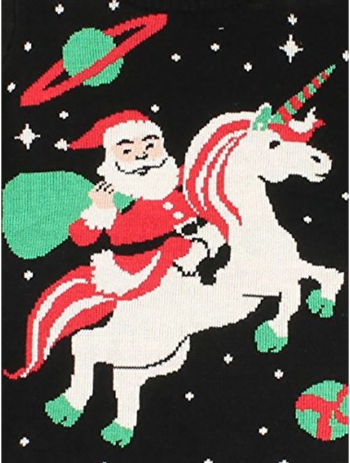 Tipsy Elves Women's Santa Unicorn Christmas Sweater - Ugly Christmas Sweater for Women