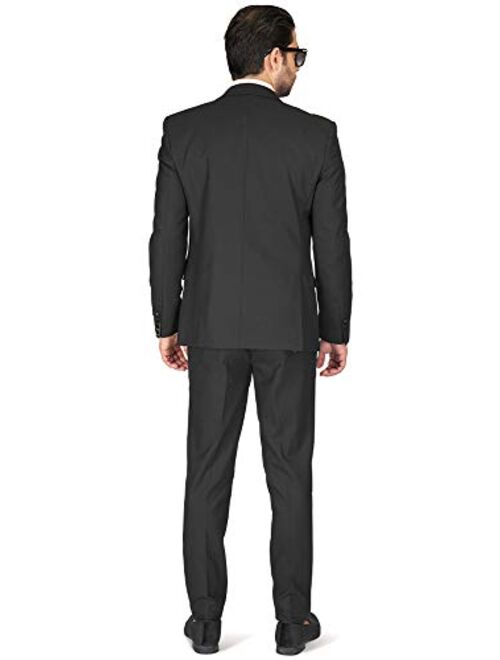 Slim Fit Men Suit Micro Textured Weave 2 Button Notch Collar AZAR 11812