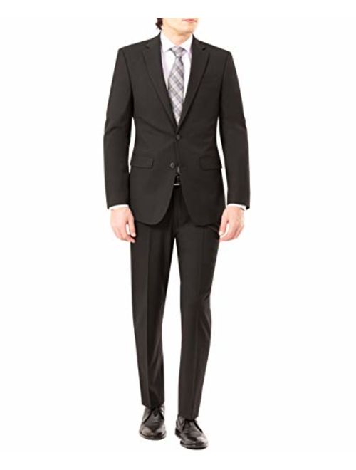 Van Heusen Men's Modern Slim Fit Flex Stretch Suit, Black, 46 Long
