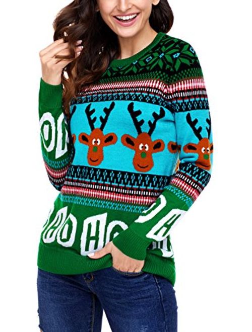Dokotoo Womens Cute Reindeer Snowman Christmas Knit Sweater Pullovers (S-XXL)