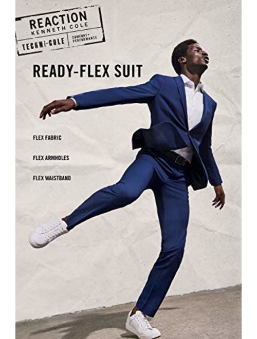 Kenneth Cole REACTION Men's Stretch Slim Fit Finished Bottom Suit