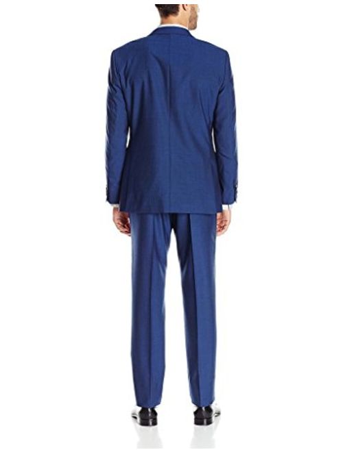 Adam Baker Men's Slim Fit Single Breasted Notch Lapel 2-Piece Solid Suit Set - Colors